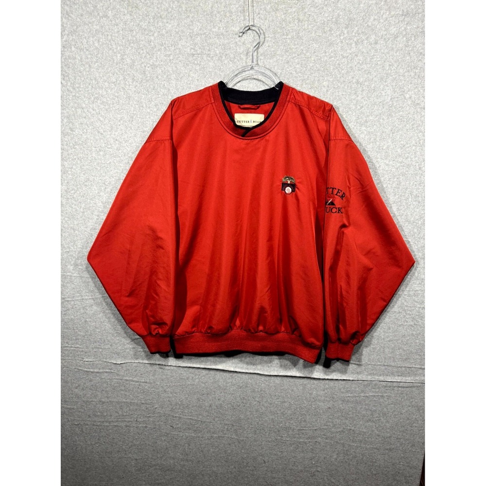 Cutter & Buck Golf Pullover Kiawah Large Windbreaker Climaguard Men's Red Small